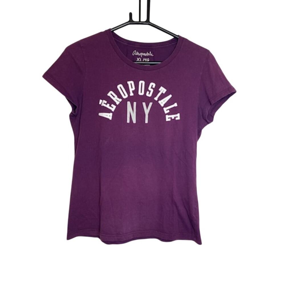Aeropostale Girls XL Purple T‑Shirt • 100% Cotton Short Sleeve Tee